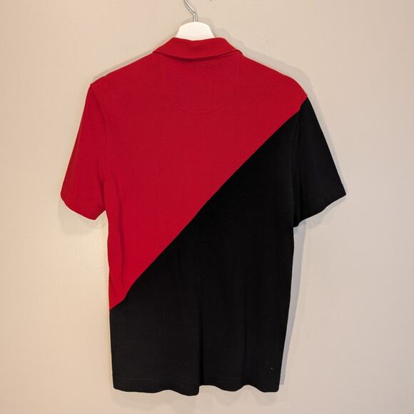 Lacoste Polo Shirt Red Black Block Color Traditional Preppy Coastal - Size 3(S) - Picture 2 of 7